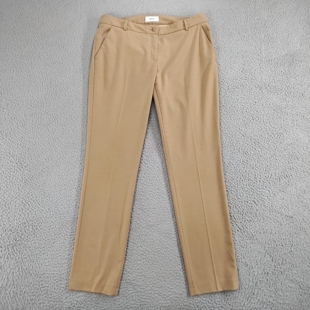 Brax Pants Womens 14R 31/32 Tan BX_Maron L Straight Leg Office Career Workwear